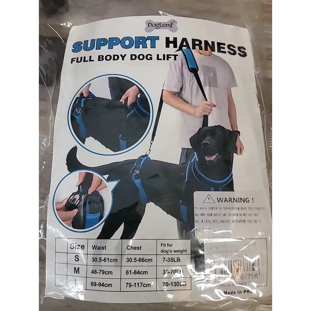 DogLemi Full Body‎ Dog Lift Harness Blue Size Small 7-35lb Adjustable NEW